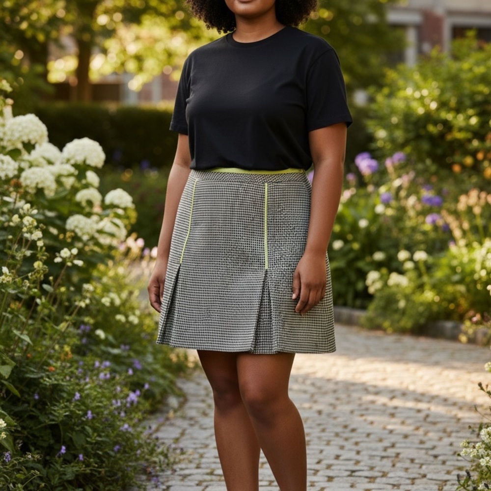 Lane Bryant Houndstooth A-Line Skirt 16 | Fall Office Holiday